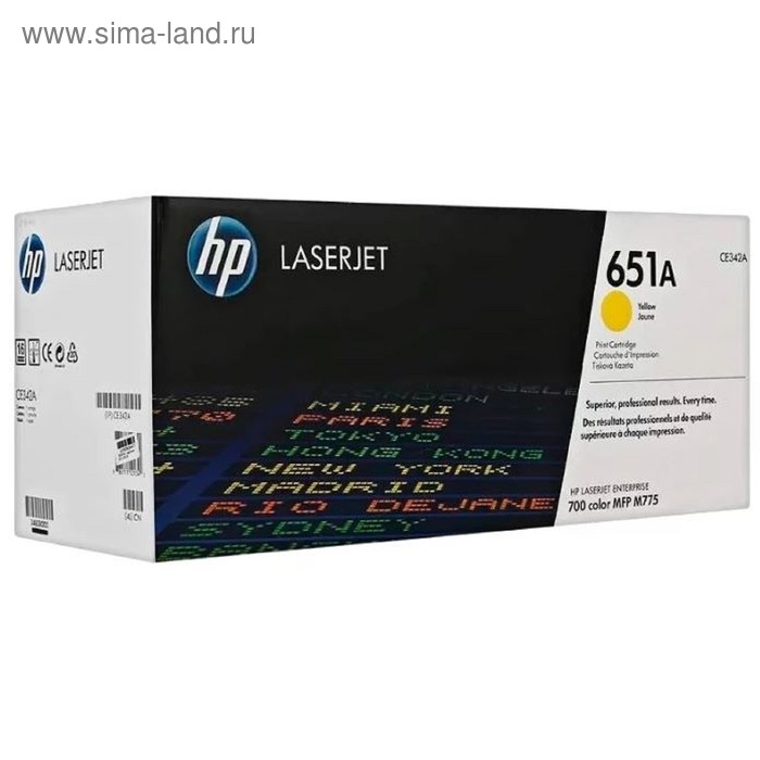 

Тонер Картридж HP 651A CE342A желтый для HP LJ 700/775 (16000стр.)