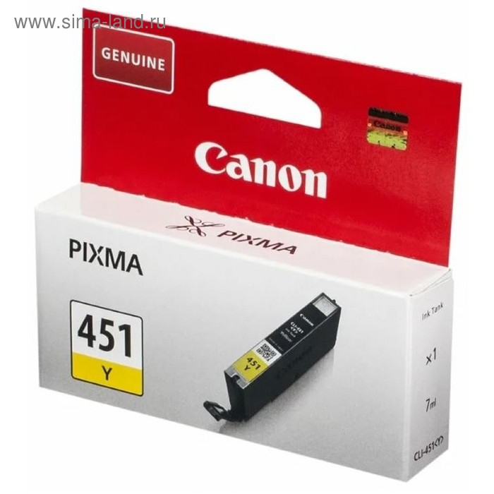 

Картридж струйный Canon CLI-451Y 6526B001 желтый для Canon Pixma iP7240/MG6340/MG5440
