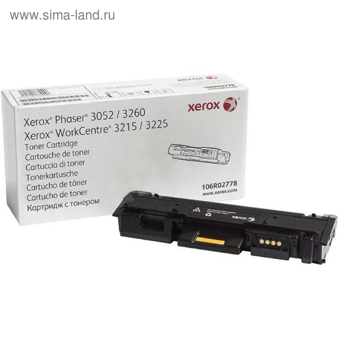 Тонер Картридж Xerox 106R02778 черный для Xerox Phaser 3052/3260 WC3215/3225 (3000стр.) чип drum xerox phaser 3260 wc3215 3225 101r00474 master 10k