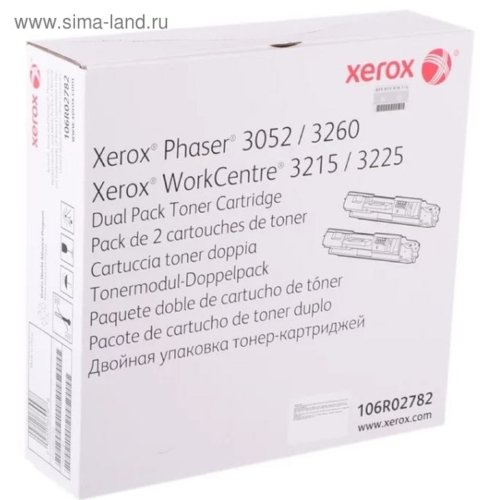 Тонер Картридж Xerox 106R02782 черный для Xerox Phaser 3052/3260 WC 3215/3225 (6000стр.) картридж sakura 106r02778 для xerox phaser 3052 3260 wc3215 3225 черный 3000 к