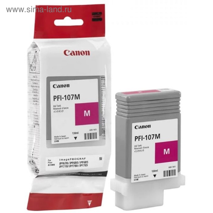 

Картридж струйный Canon PFI-107 M пурпурный для Canon iP F680/685/780/785