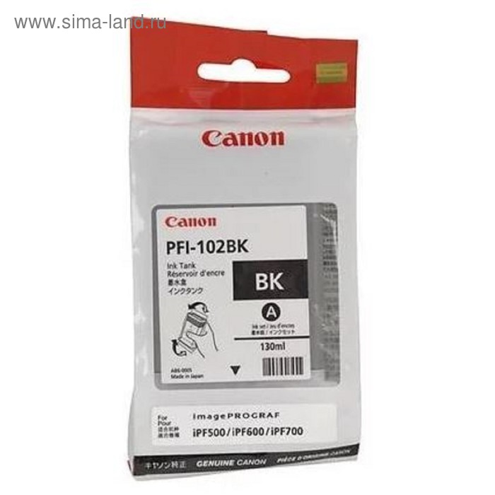 Картридж струйный Canon PFI-102 BK 0895B001 черный для Canon IP iPF500/600/700/710 цена и фото