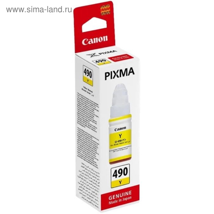 Чернила Canon GI-490Y 0666C001 желтый для Canon Pixma G1400/2400/3400 (70мл) цена и фото