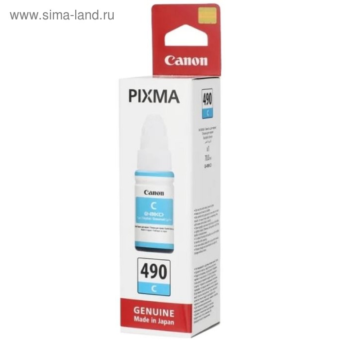Чернила Canon GI-490C 0664C001 голубой для Canon Pixma G1400/2400/3400 (70мл) цена и фото