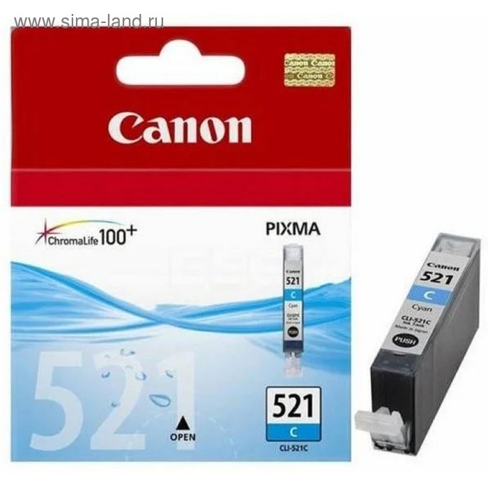 

Картридж струйный Canon CLI-521C 2934B004 голубой для Canon iP3600/4600/MP540/620/630/980