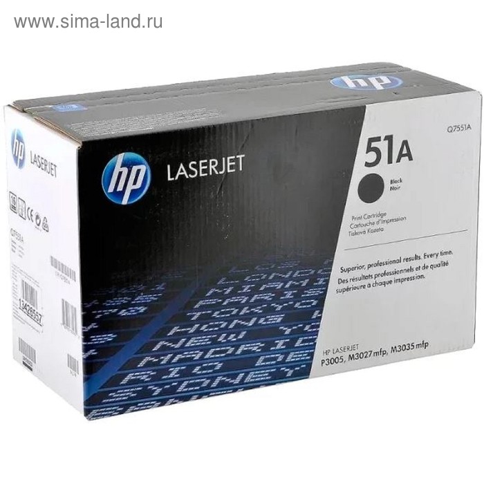 

Тонер Картридж HP 51A Q7551A черный для HP LJ P3005/M3035/M3027 (6500стр.)