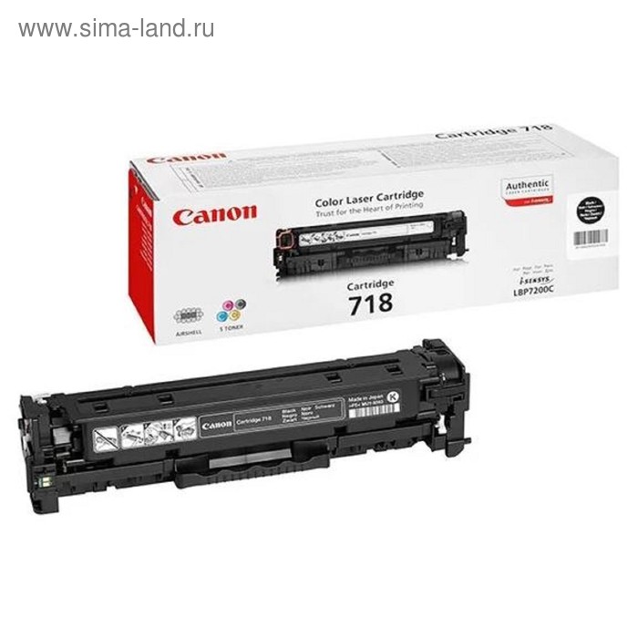 Картридж Canon 718BK 2662B002 для LBP7200/MF8330/8350 (3400k), черный картридж canon 718bk 2662b002 3400 стр черный