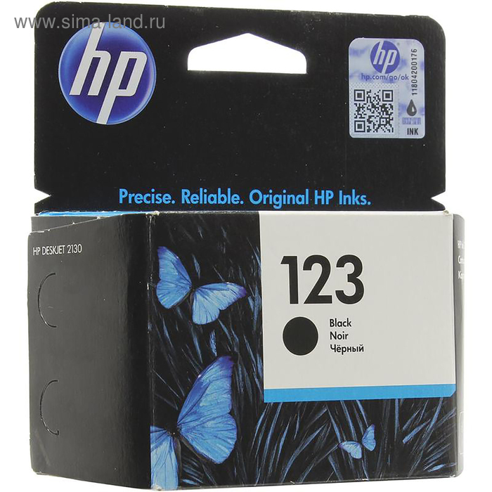 Картридж струйный HP 123 F6V17AE черный для HP DJ 2130 (120стр.) картридж hp 123 трёхцветный f6v16ae
