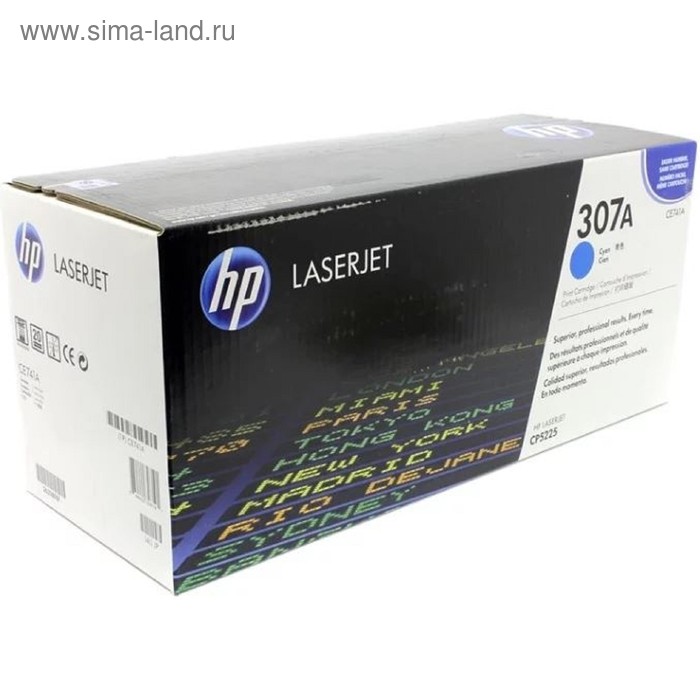 

Тонер Картридж HP CE741A голубой для HP CLJ CP5225 (7300стр.)