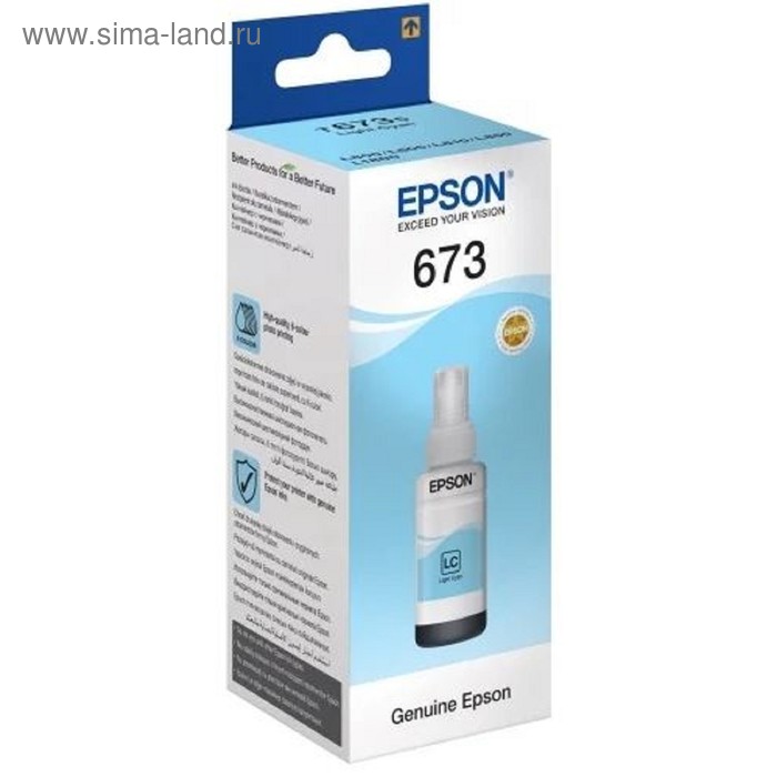 

Чернила Epson C13T67354A светло-голубой для Epson L800 (1800стр.)