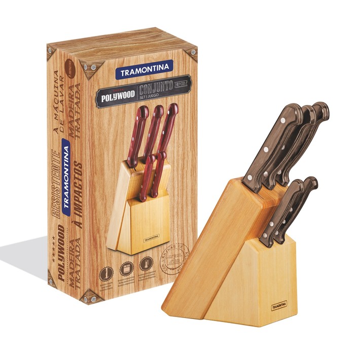 Набор ножей на подставке Polywood 5 предметов