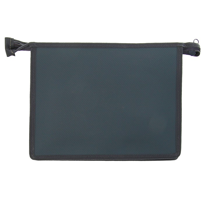 Папка для тетрадей А5, молния сверху, пластиковая "Хаки серое"