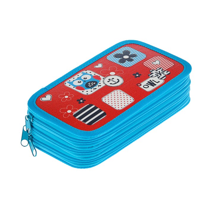 Пенал 3 секции 105х190мм, ткань "Кармашки"