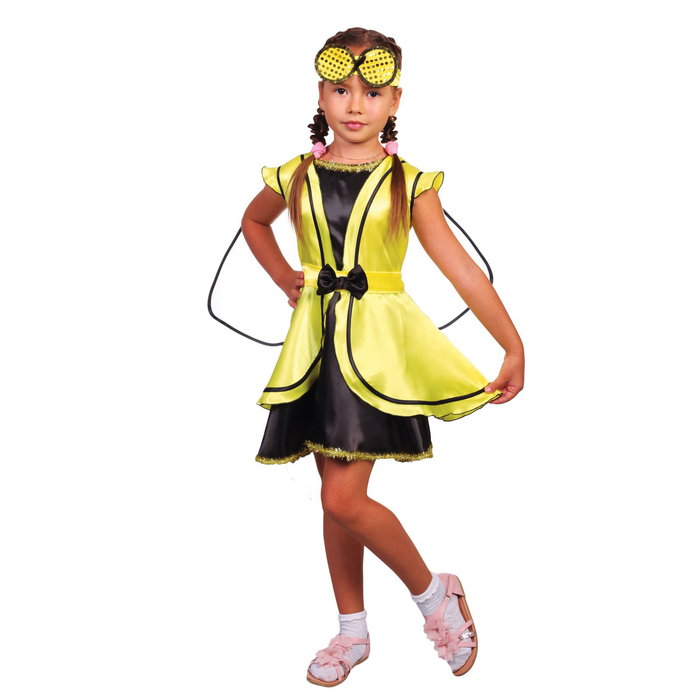 Карнавальный костюм "Муха", платье, повязка, р-р 28, рост 98-104 см
