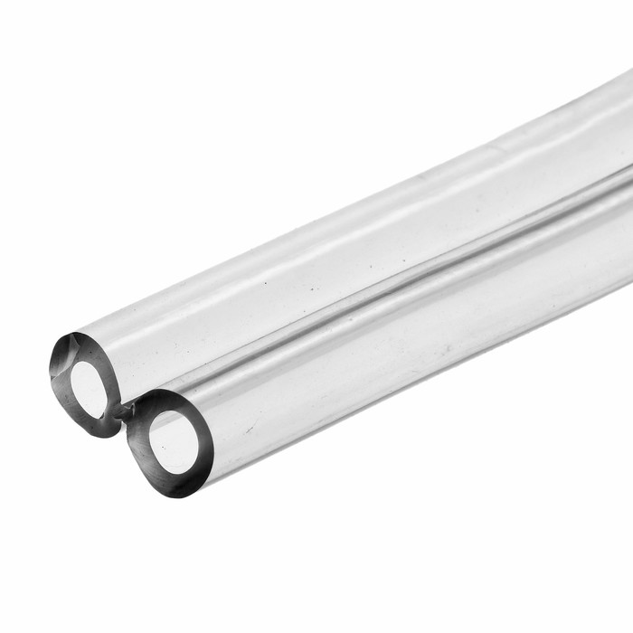 Шланг, ПВХ, сдвоенный, d=7-12 мм, стенка 2.5 мм, L=30 м, пищевой молочный