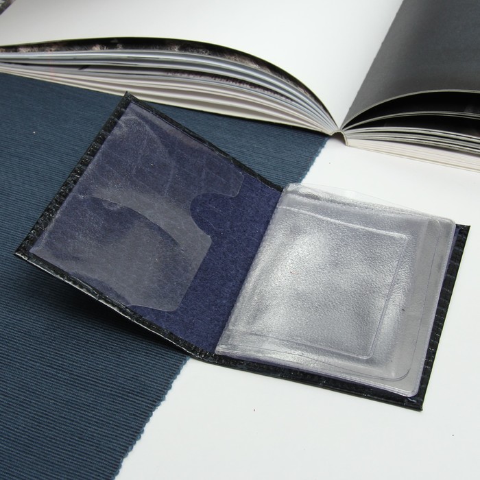 Обложка для автодокументов, крокодил/скат, цвет синий