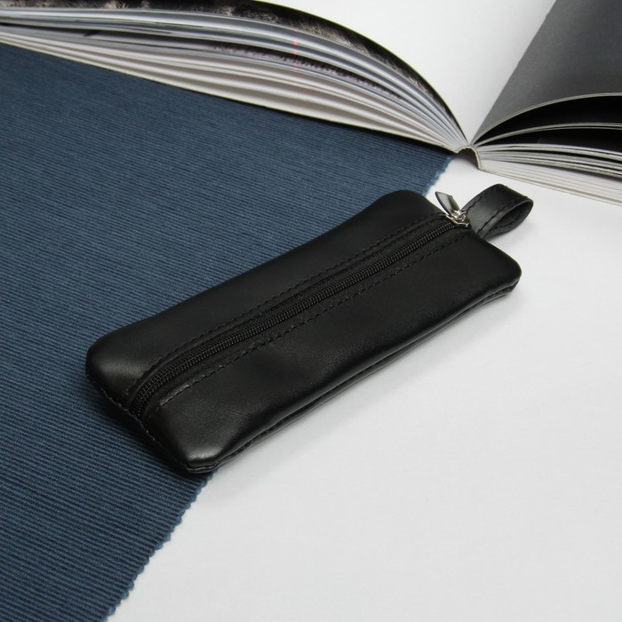 Ключница, отдел на молнии, металлическое кольцо, соната, цвет чёрный