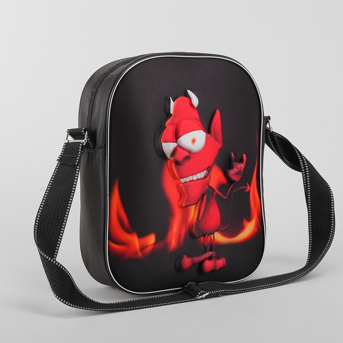 Сумка молодежная "Чёртик", отдел на молнии, регулируемый ремень
