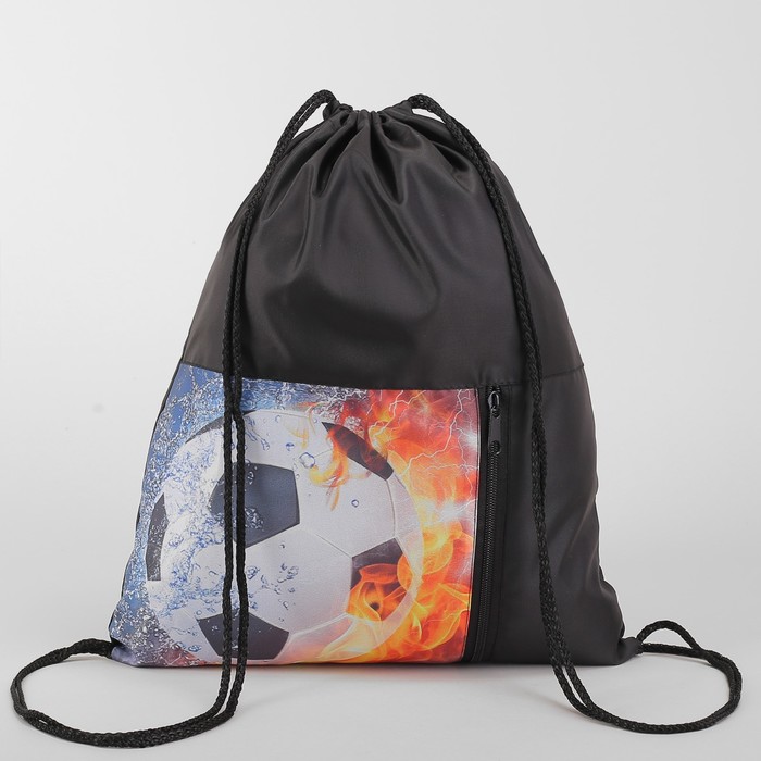 Мешок для обуви "Мяч", отдел на шнурке, наружный карман