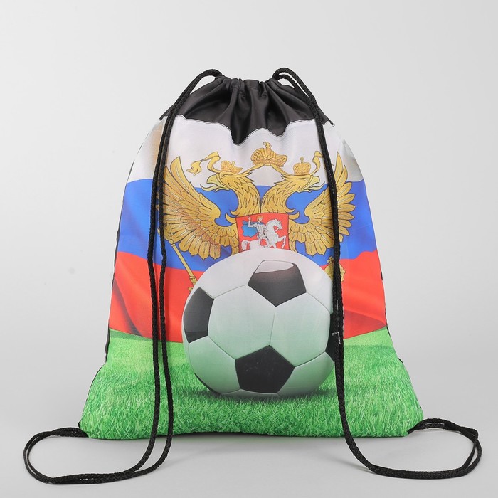 Мешок для обуви "Мяч и герб", отдел на шнурке