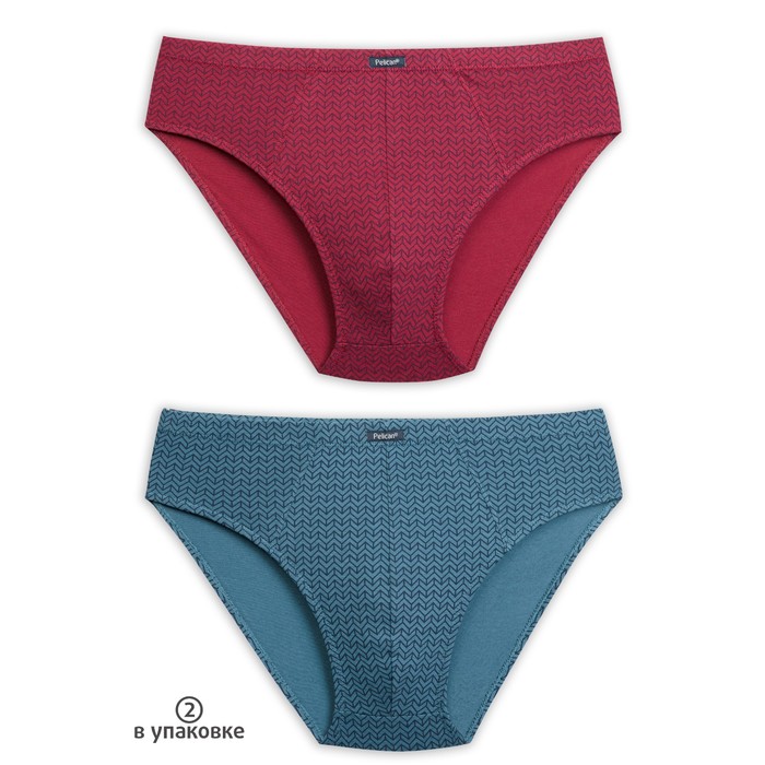 Набор мужских трусов (2 шт), размер XL, цвет бордовый/морск.волна
