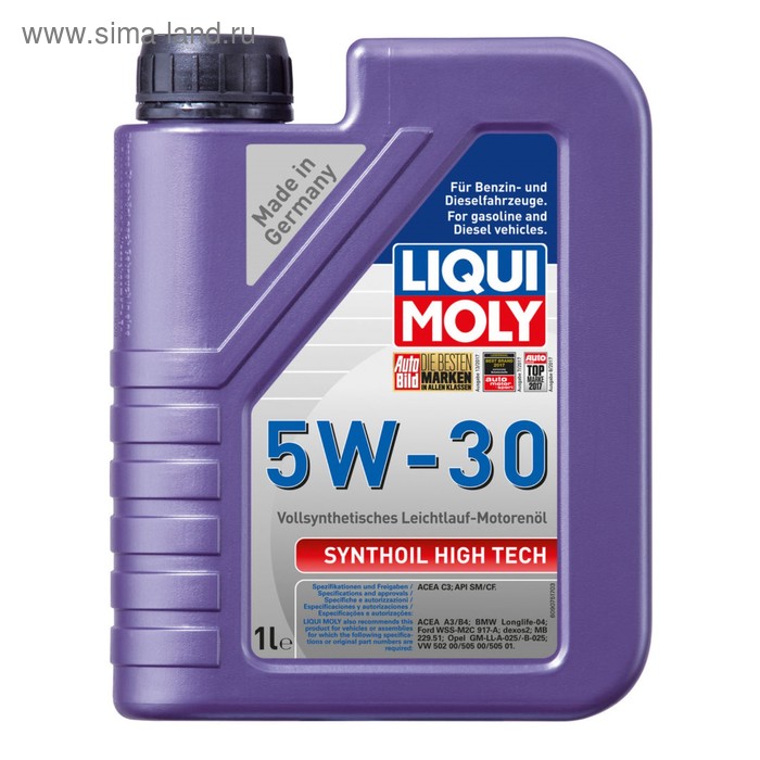 фото Масло моторное liquimoly 5w-30 syntohoil high tech, 1 л