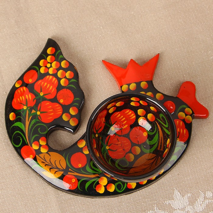 Солонка «Рыба», 13×9 см, хохлома