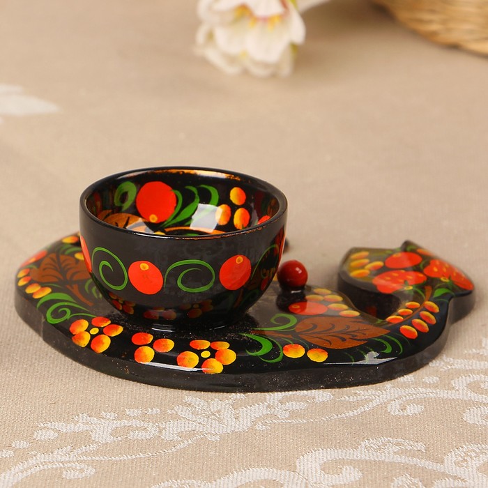 Солонка «Краб», 12х11 см, хохлома