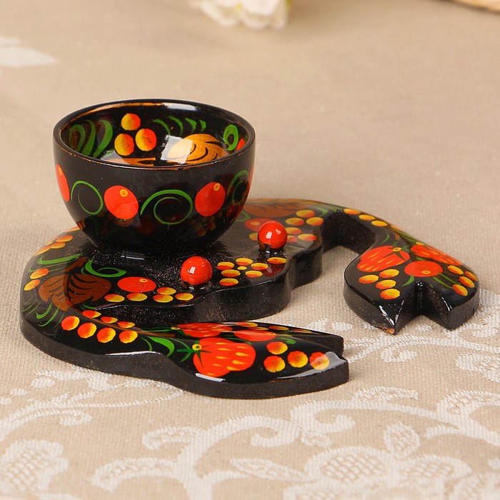 Солонка «Краб», 12х11 см, хохлома