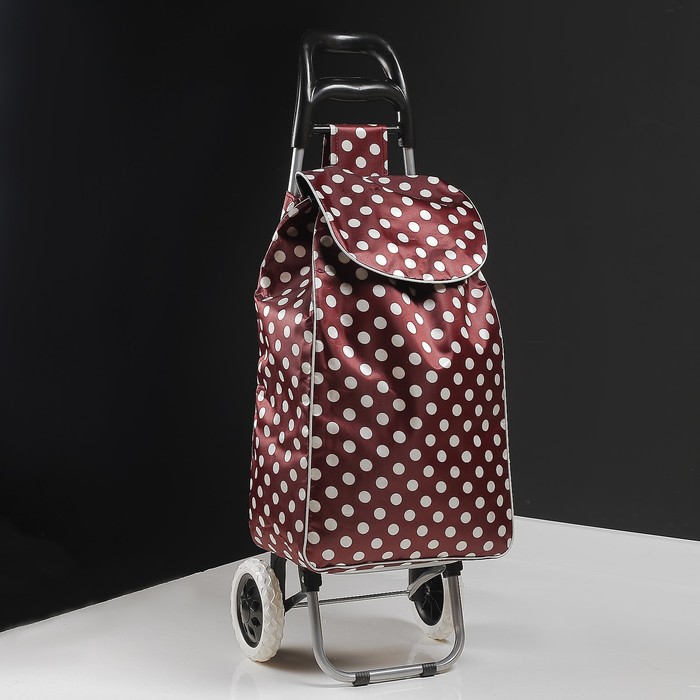 Сумка-тележка хозяйственная на колёсах "Горох", 1 отдел на клапане, max вес 30 кг, цвет коричневый