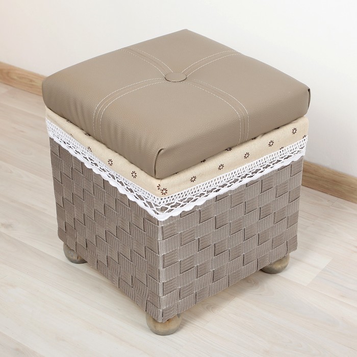 Пуф-короб "Глория" малый, цвет серый