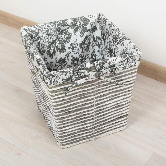 Корзина для хранения плетеная "Узор" 23х23х25 см