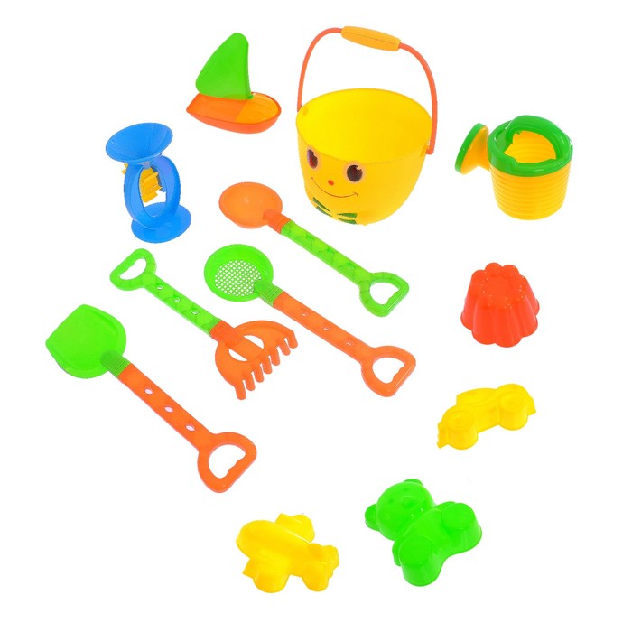 Песочный набор "Улыбка", 12 предметов, МИКС