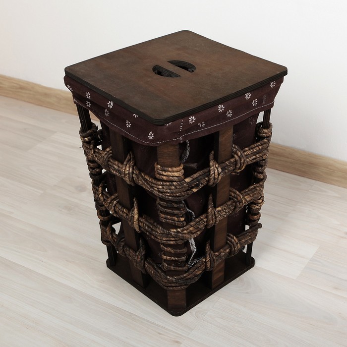 Корзина для белья плетеная квадратная "Тропикана" 40х40х48 см