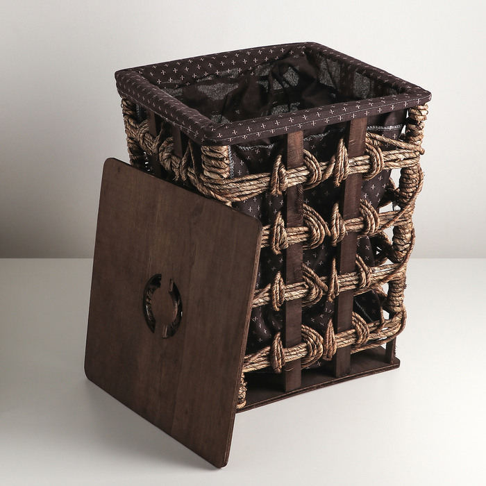 Корзина для белья плетеная квадратная "Тропикана" 32х32х42 см