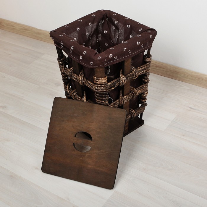 Корзина для белья плетеная квадратная "Тропикана"23х23х35 см