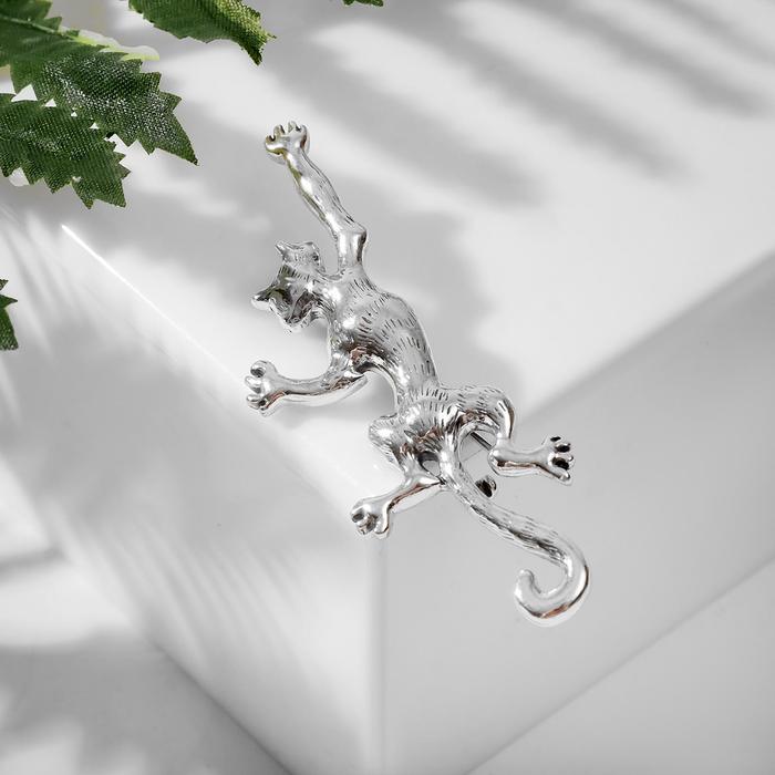 Брошь "Бакси", цвет чернёное серебро