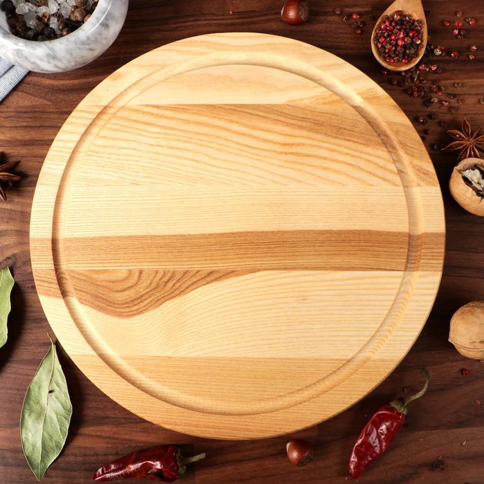 Тарелка для закусок с соусником, массив ясеня, 25 х 25 см