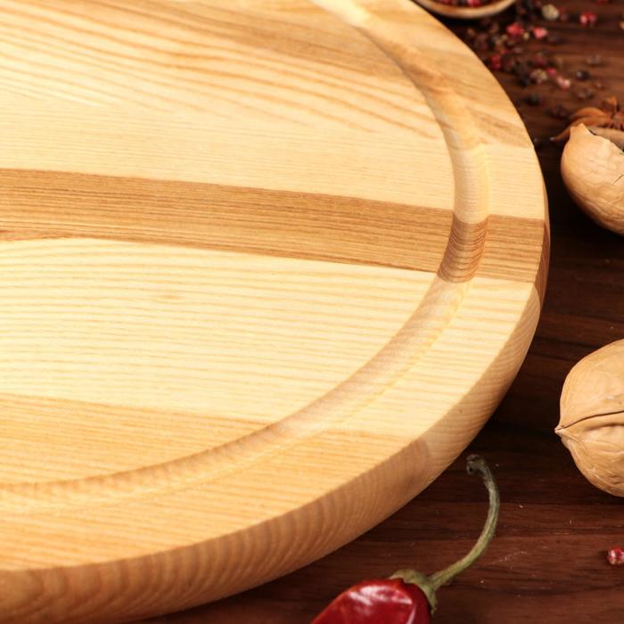 Тарелка для закусок с соусником, массив ясеня, 25 х 25 см