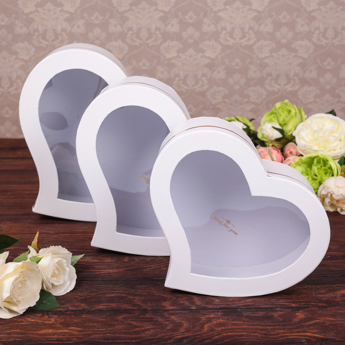 Набор коробок 3в1, белый, 30,5 х 27,5 х 13 - 24,5 х 21 х10 см