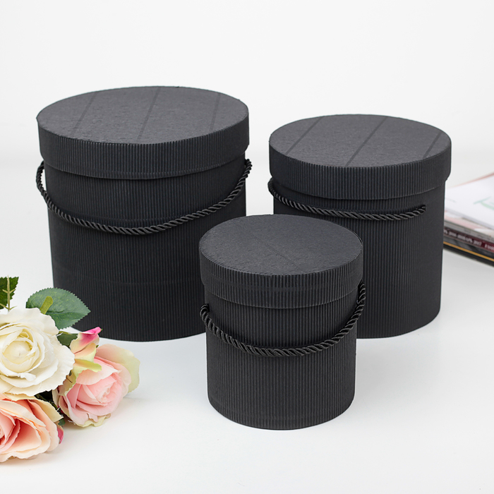 Набор коробок 3в1, черный, 18 х 18 х 17 - 12 х 12 х 12 см