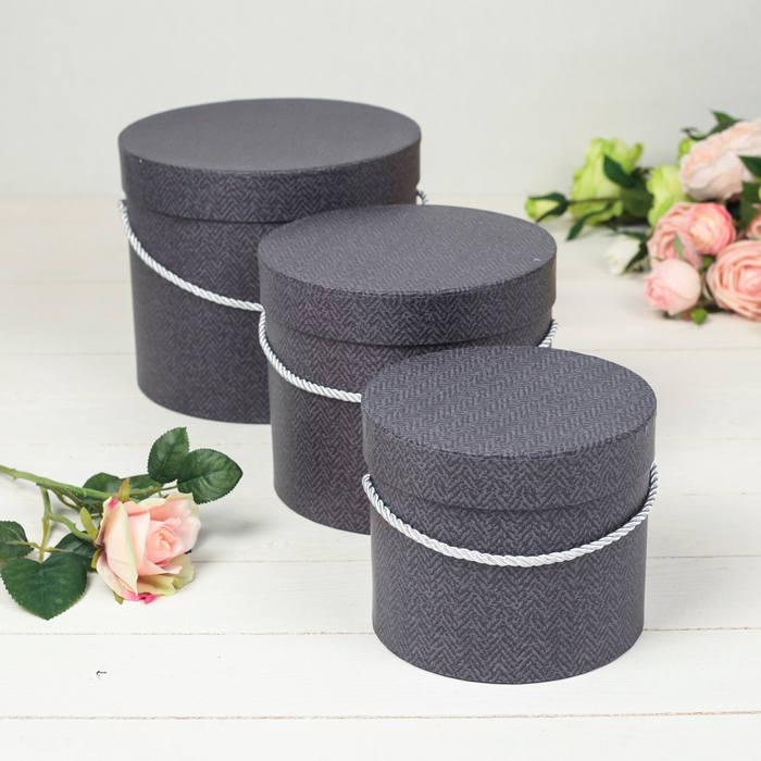 Набор коробок 3в1, 22,5 х 22,5 х 19 - 16,5 х 16,5 х 14 см