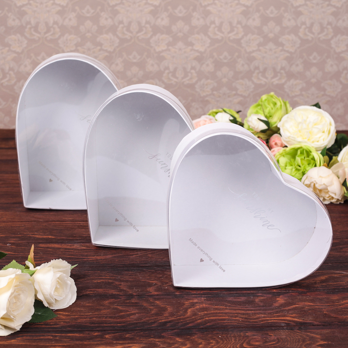 Набор коробок 3в1, белый, 28 х 26 х 11 - 23 х 21 х 8 см