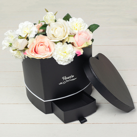 

Коробка подарочная Flowers "Сердце" с ящиком, черная, 23,5 х 21 х 21 см