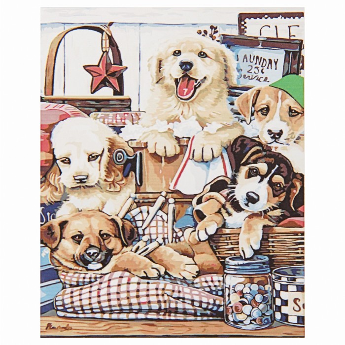 Картина по номерам "Милые собачки"