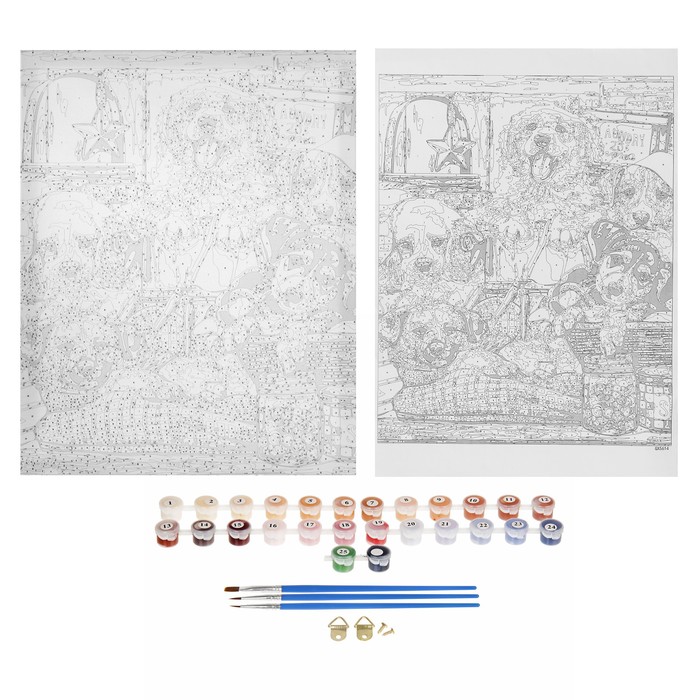 Картина по номерам "Милые собачки"