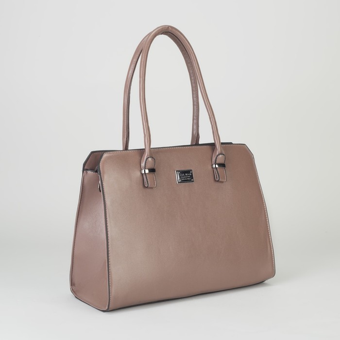 Сумка женская, отдел с перегородкой на молнии, 2 наружных кармана, цвет пудровый