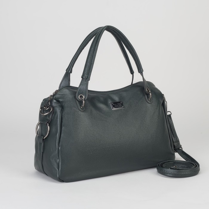 Сумка женская, отдел с перегородкой на молнии, наружный карман, длинный ремень, цвет хаки