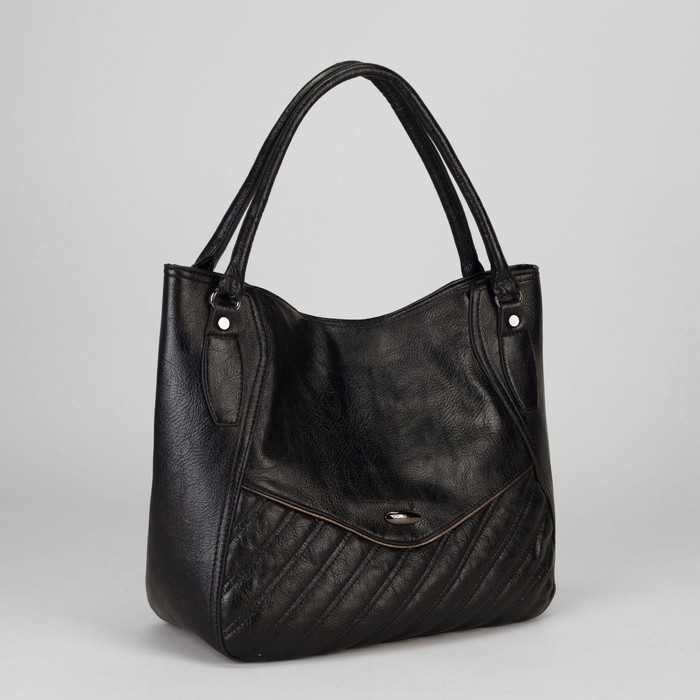 Сумка женская, отдел на молнии, наружный карман, цвет чёрный