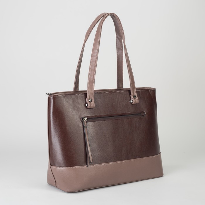 Сумка женская, отдел на молнии, наружный карман, длинный ремень, цвет пудровый